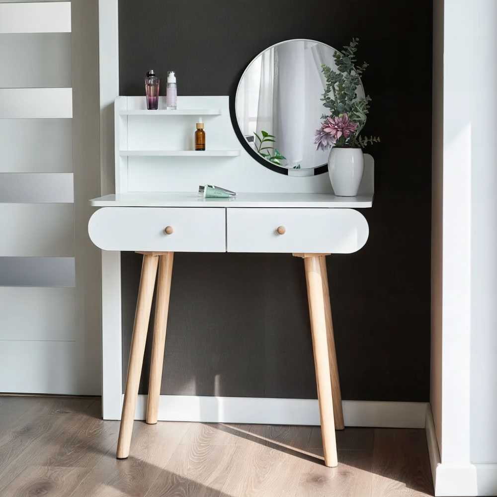 Modernhome Modernus kosmetinis staliukas su veidrodžiu ir lentynomis