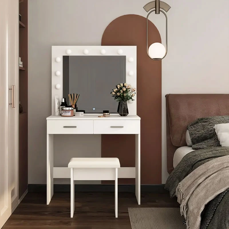 Modernhome Didelis modernus kosmetinis staliukas su apšviestu veidrodžiu