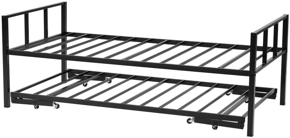 Vevor Dvivietė metalinė dieninė lova su stumdomu pagrindu