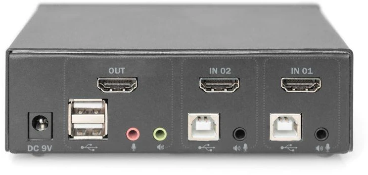 Assmann Electronic Assmann elektroninis DIGITUS KVM jungiklis 2x1 HDMI 2 prievadų vieno Ekrano 4K/30Hz FreeSync