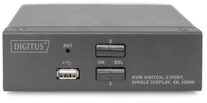 Assmann Electronic Assmann elektroninis DIGITUS KVM jungiklis 2x1 HDMI 2 prievadų vieno Ekrano 4K/30Hz FreeSync