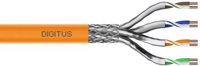 Assmann Electronic DIGITUS Montavimo kabelis cat.7 S/FTP B2ca vientisas laidas AWG 23/1 LSOH 500m oranžinis ritė