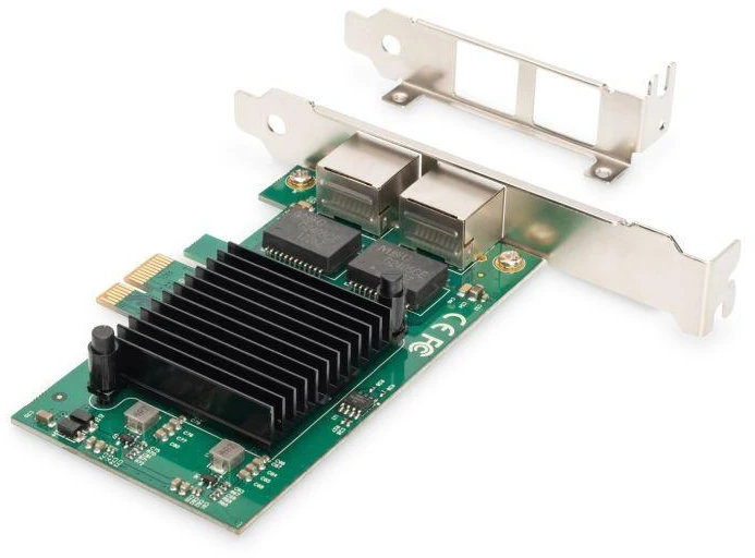 Assmann Electronic DIGITUS DN-10132 Gigabit Ethernet PCI Express kortelė 2 prievadų 32 bitų žemo profilio laikiklis Intel mikroschemų rinkinys