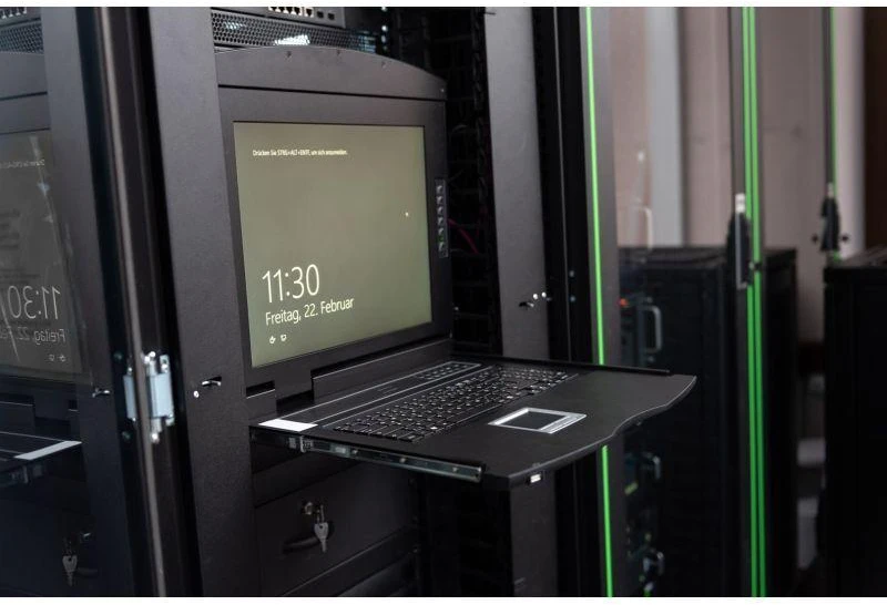 Assmann Electronic DIGITUS modulinė 48,3 cm 19 colių TFT konsolė su 8 prievadų KVM US klaviatūra RAL 9005 juodos spalvos