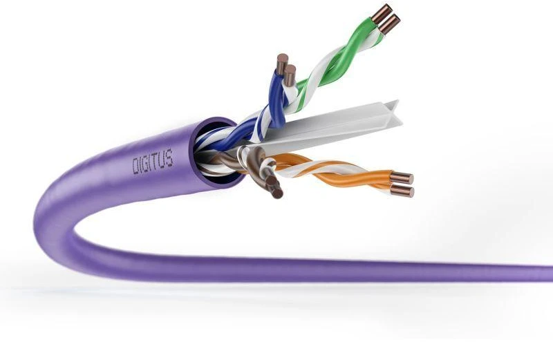 Assmann Electronic DIGITUS Montavimo kabelis cat.6 U/UTP Dca vientisas laidas AWG 23/1 LSOH 100m violetinis