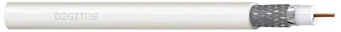 Assmann Electronic DIGITUS koaksialinis kabelis RG-6 75 omų ekranuota folija + pynė 77 procentai Eca PVC 500m baltas ritė