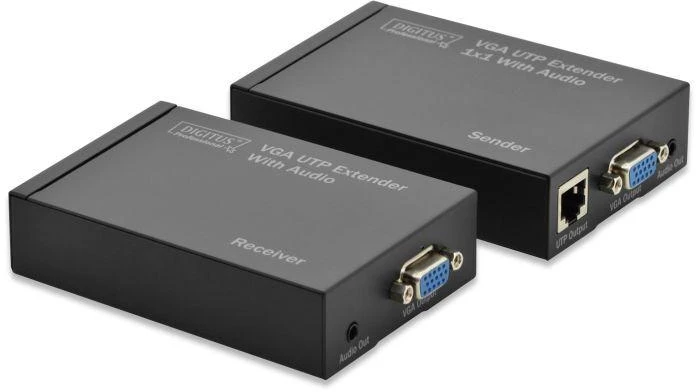 Assmann Electronic DIGITUS VGA-UTP ilgintuvas 300m Stotis/imtuvas 1920x1200 įsk. kintamosios srovės adapteris