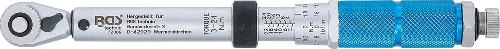 DINAMOMETRINIS RAKTAS | 6,3 MM (1/4") | 3–24 NM (72089)