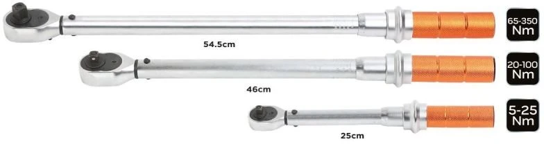 Zestaw Rinkinys Sukimo momento raktų rinkinys 1/4", 3/8", 1/2" 3 vnt.