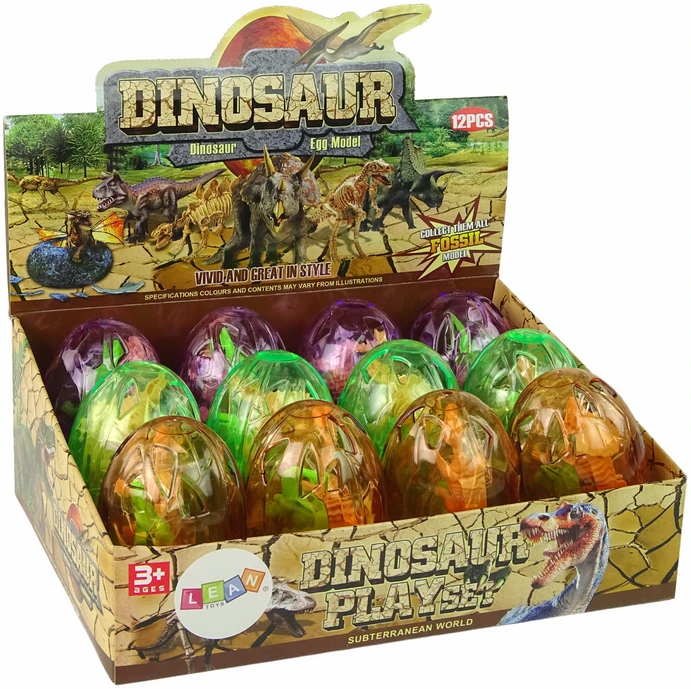 Kiaušinis su 2 dinozaurų figūrėlėmis Lean Toys, 9 cm