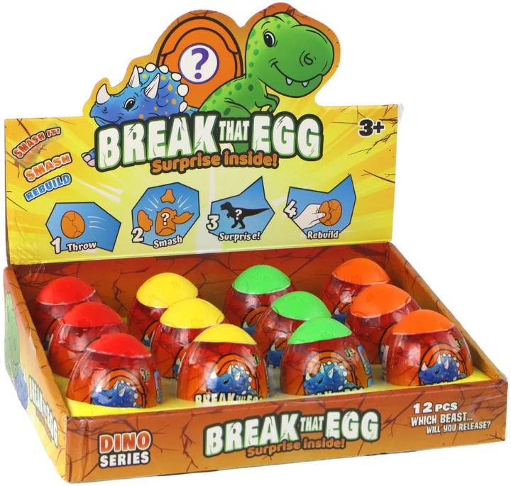 Žaislinis dinozauras kiaušinyje Lean Toys, 6 cm