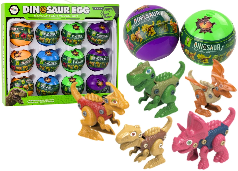 Dinozaurų kiaušinių rinkinys Lean Toys, 12 vnt.