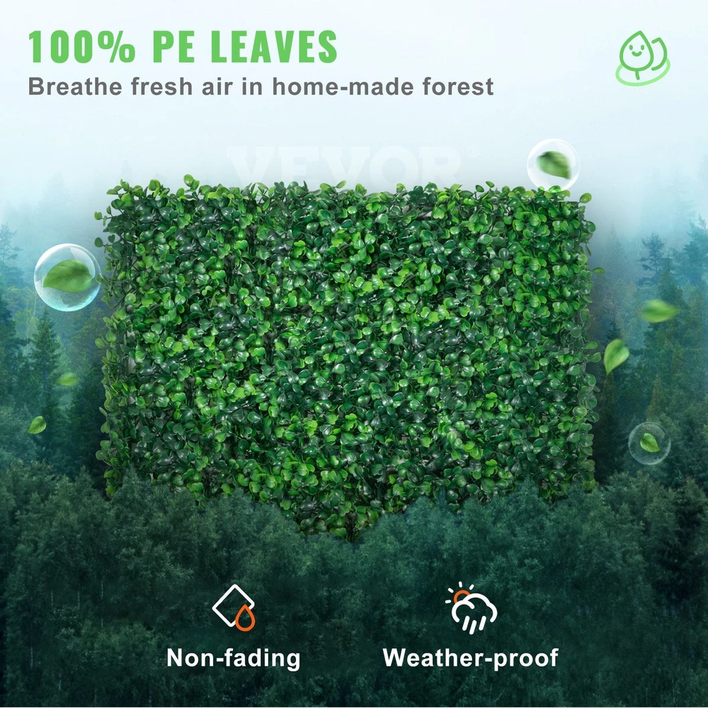 VEVOR Dirbtinės buxus plokštės 12vnt 25cm x 25cm