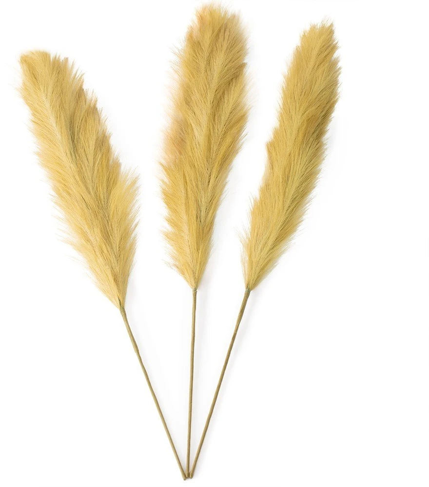 Dirbtinė pampų žolė AmeliaHome PAMPLY, 110 cm, 3 vnt. spalva: medaus