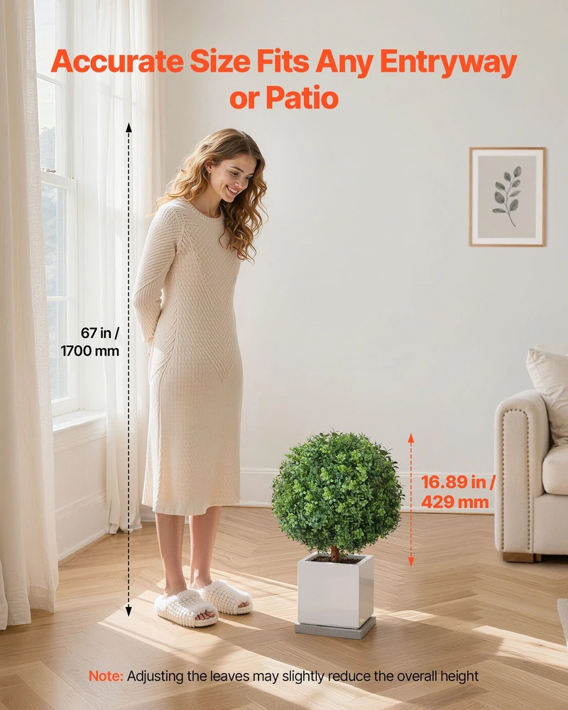 VEVOR Dirbtiniai Buksmedžio medeliai su įsmeigtu pagrindu, 2 vnt. 55,9 cm