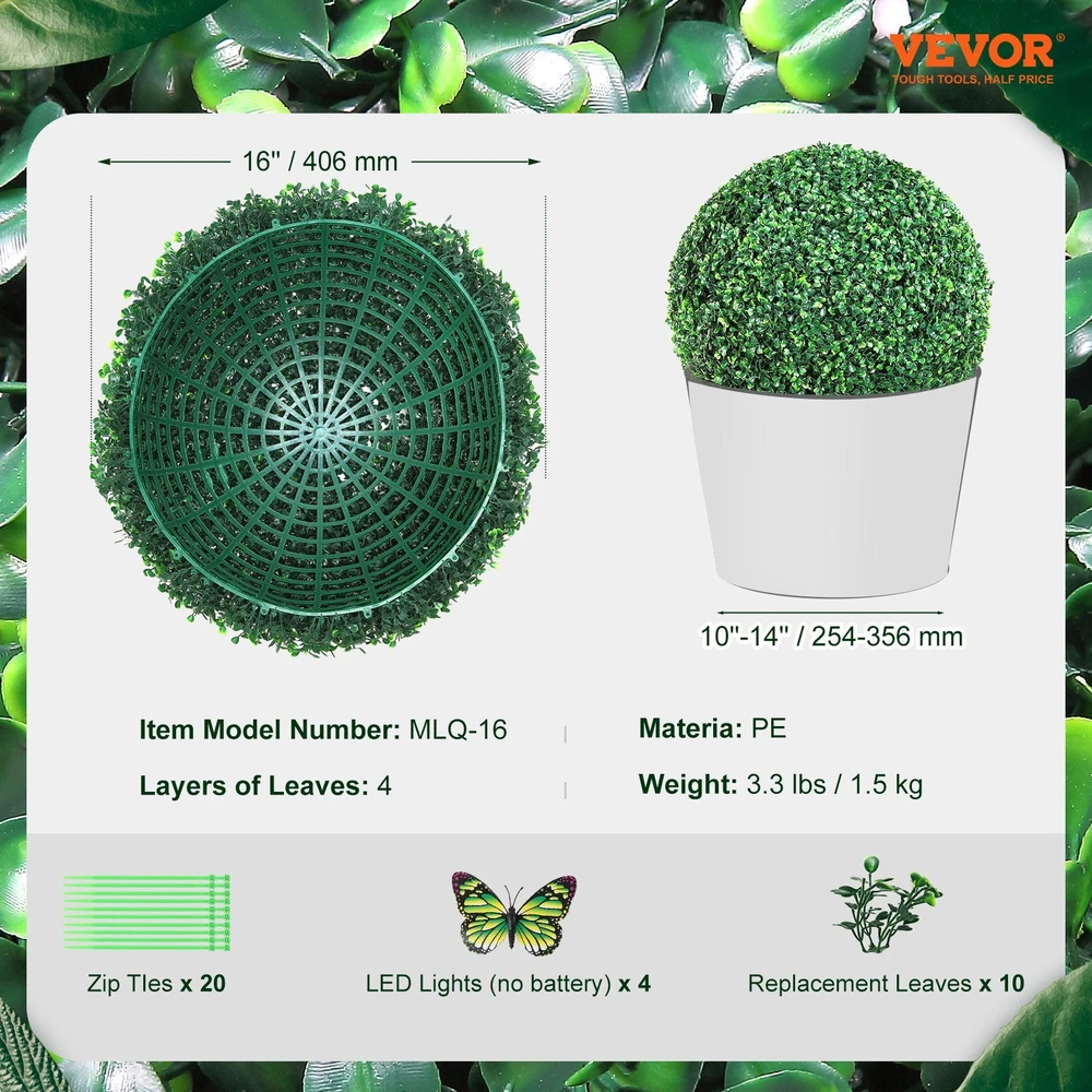 VEVOR Dirbtiniai buxus medžiai, 60 cm