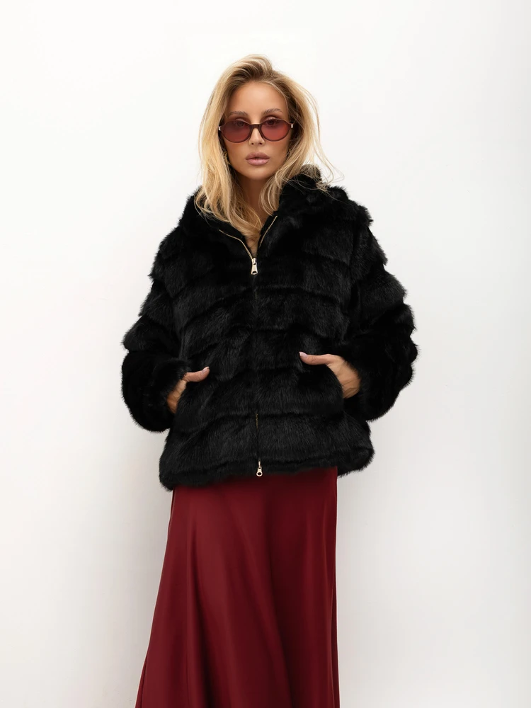 Dirbtinio kailio striukė moterims ITALY MODA IT-KR-G6805.36