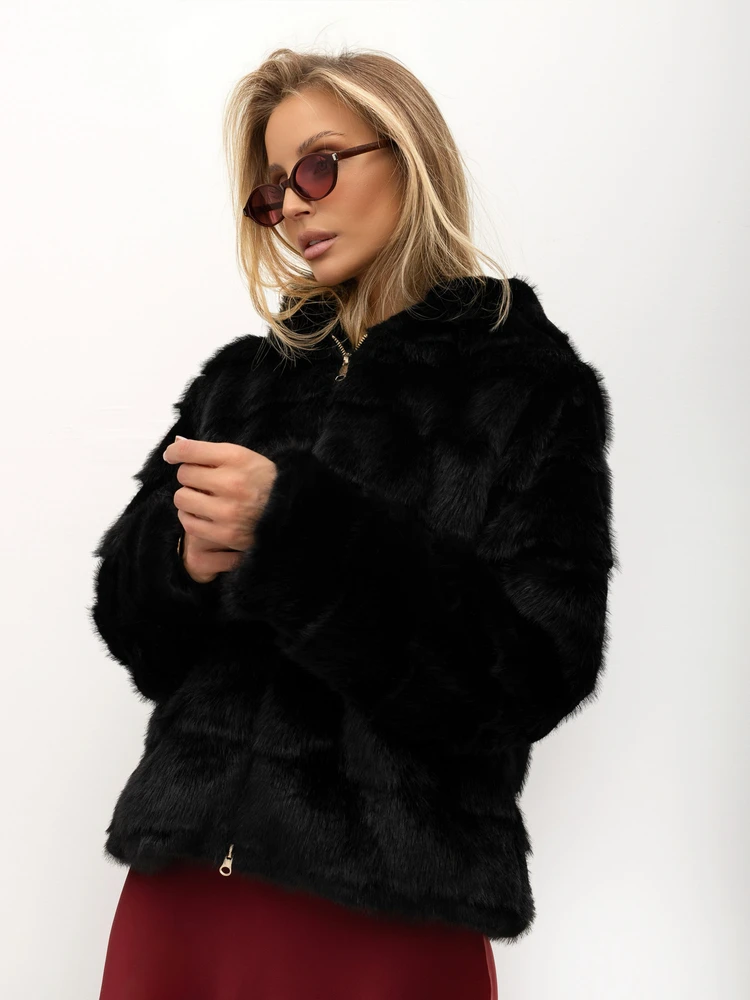 Dirbtinio kailio striukė moterims ITALY MODA IT-KR-G6805.36