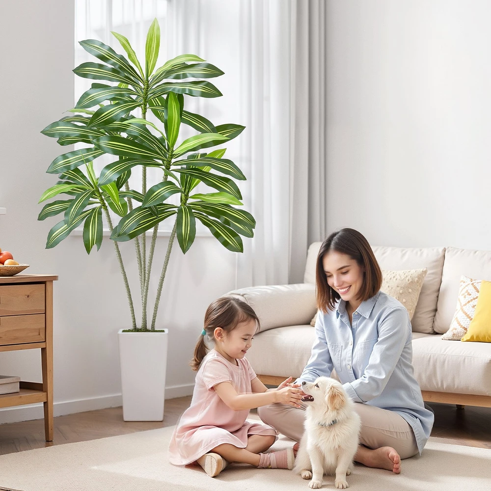 VEVOR Dirbtinė Dracena su baltu vazonu