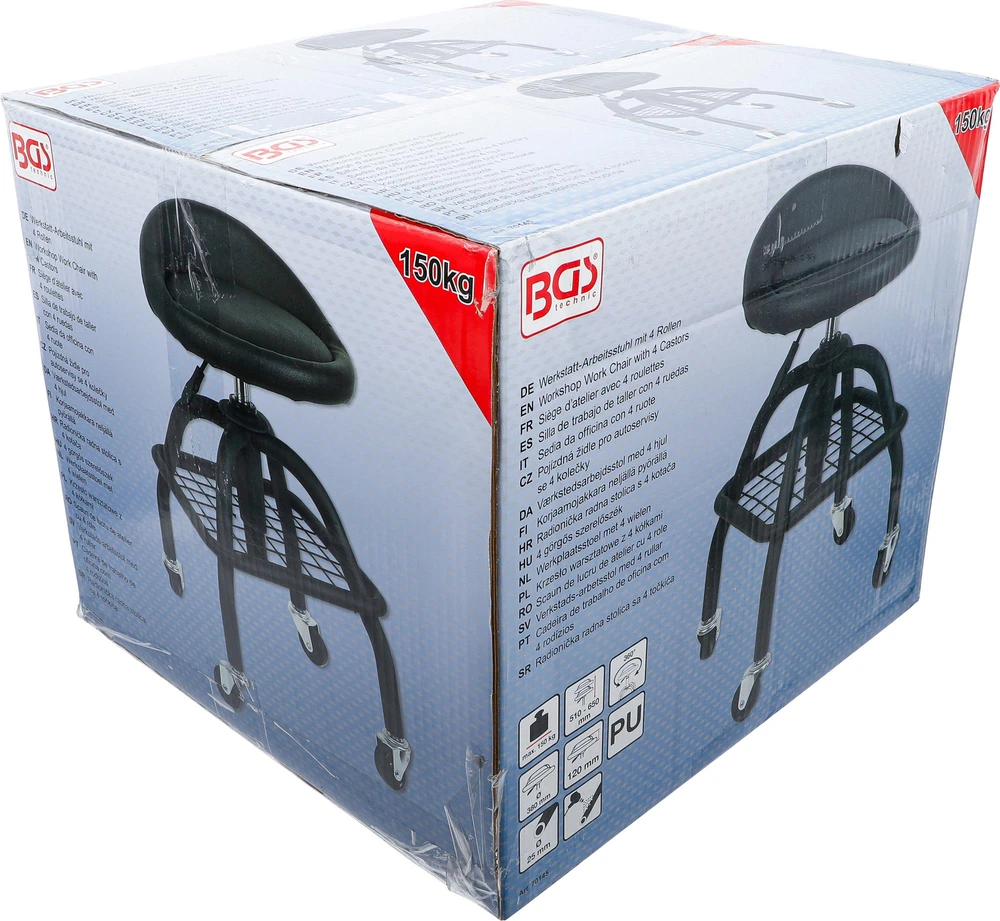 DIRBTUVIŲ KĖDĖ | SU 4 RATUKAIS | REGULIUOJAMO AUKŠČIO | 540–680 MM (70145)