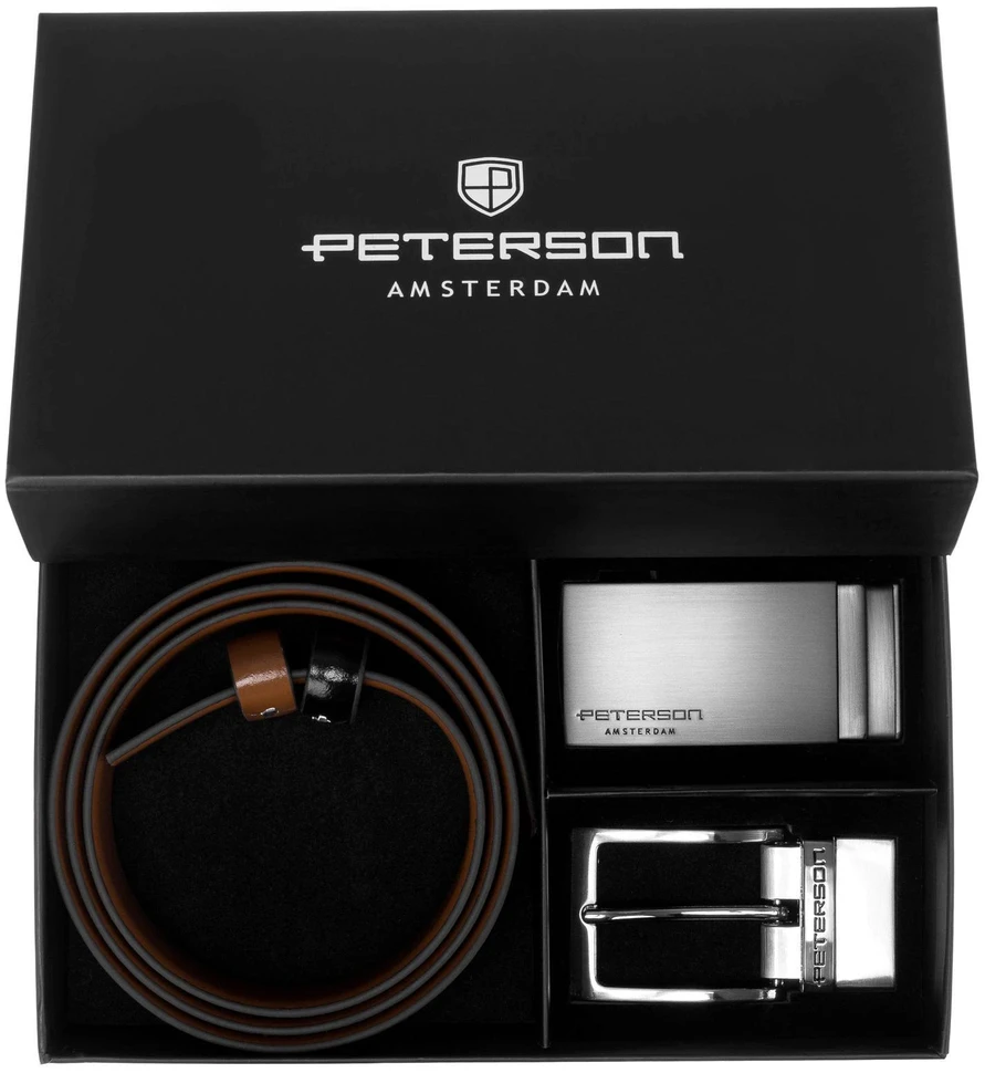 Diržai vyrams Peterson PTN KL-B005-S001 Juodas-BROWN