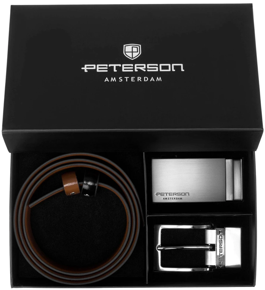 Diržai vyrams Peterson PTN KL-B005-S001 Juodas-BROWN