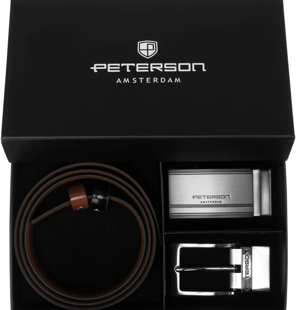 Diržas vyrams Peterson PTN KL-B006-S001 Juodas-BROWN