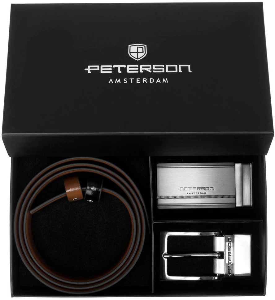 Diržas vyrams Peterson PTN KL-B006-S001 Juodas-BROWN