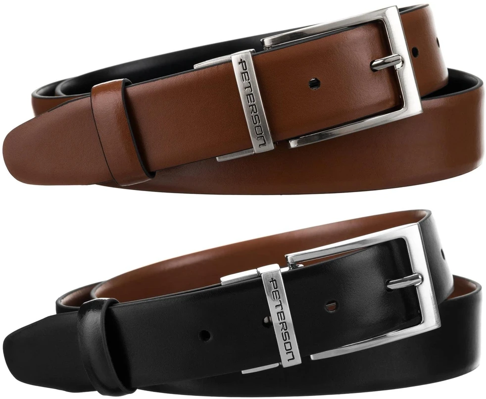 Diržas vyrams Peterson PTN KL-B007-S001 Juodas-BROWN