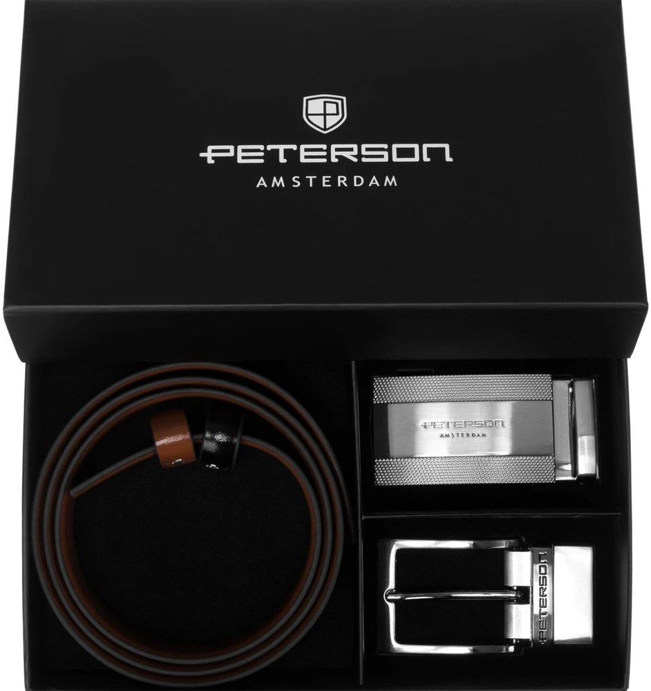 Diržas vyrams Peterson PTN KL-B007-S001 Juodas-BROWN
