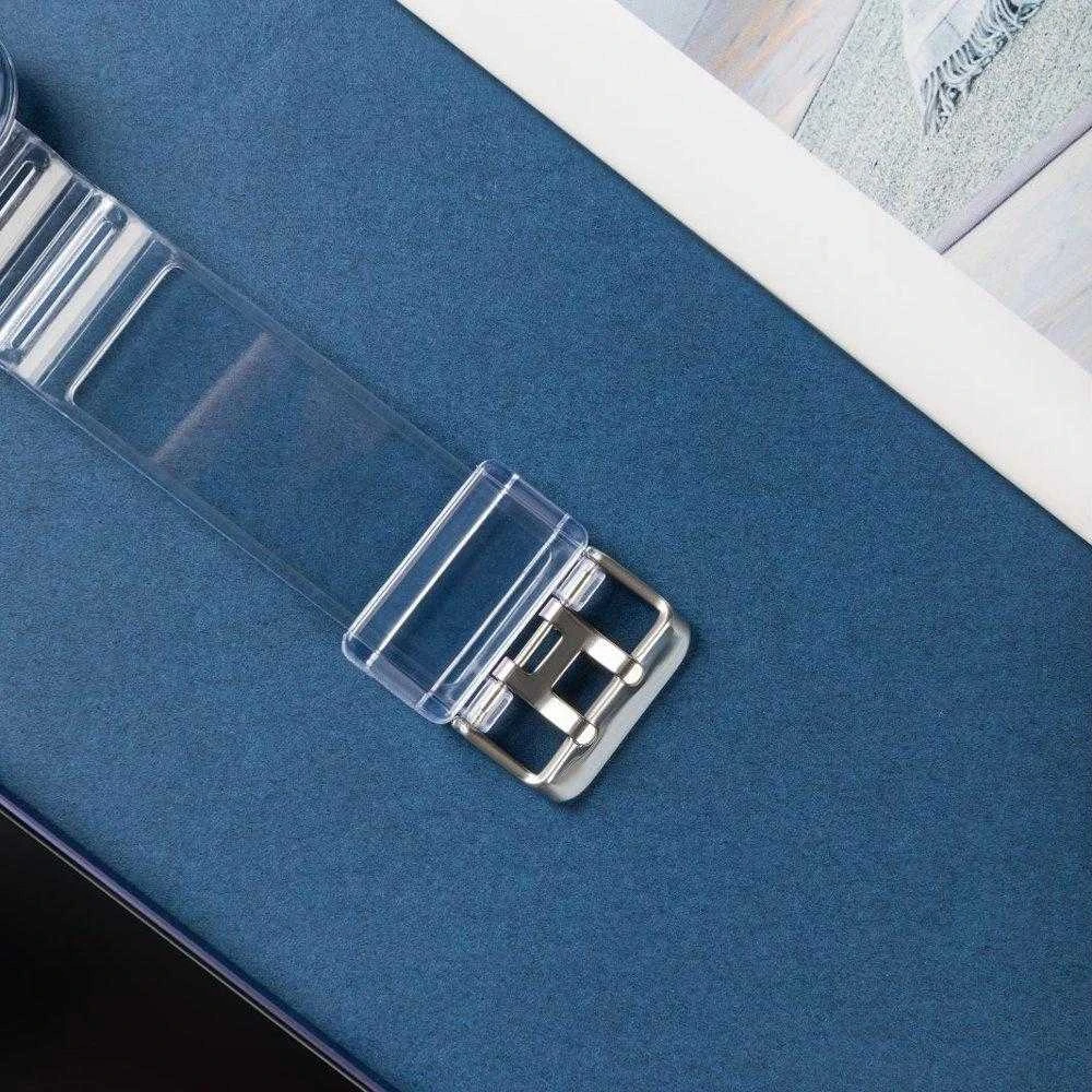 Hurtel Silikoninė apyrankė Bracelet Case Strap Light Set for Apple Watch 44mm – juodos spalvos