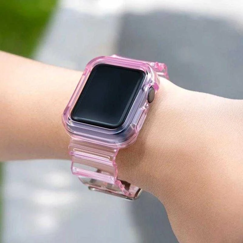 Hurtel Silikoninė apyrankė Bracelet Case Strap Light Set for Apple Watch 38mm – raudonos spalvos