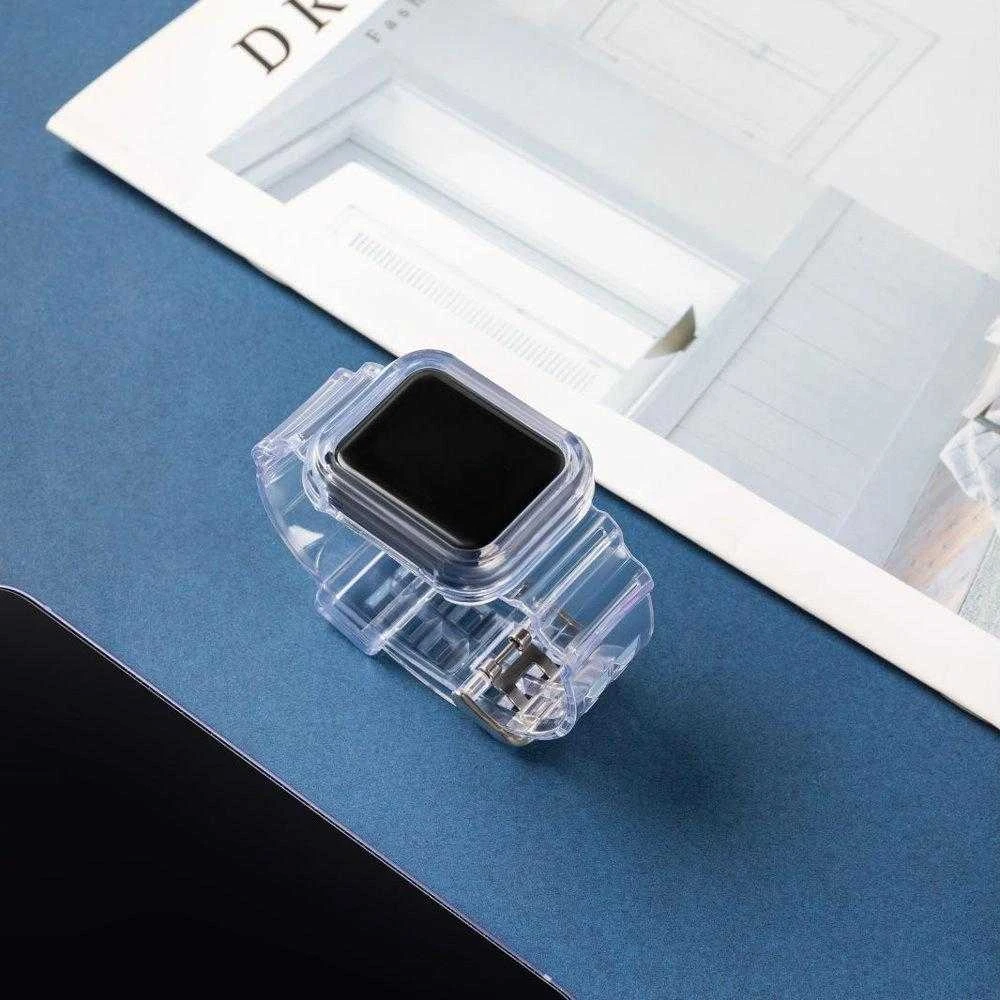 Hurtel Silikoninė apyrankė Bracelet Case Strap Light Set for Apple Watch 38mm – raudonos spalvos