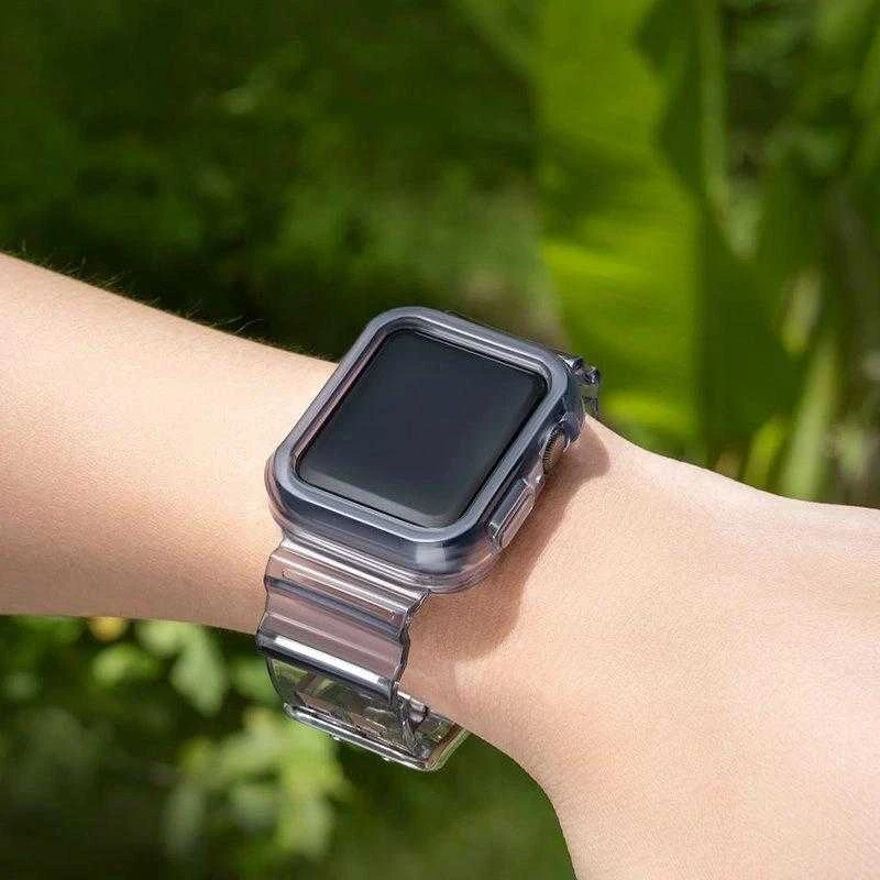 Hurtel Silikoninė apyrankė Bracelet Case Strap Light Set for Apple Watch 38mm – juodos spalvos