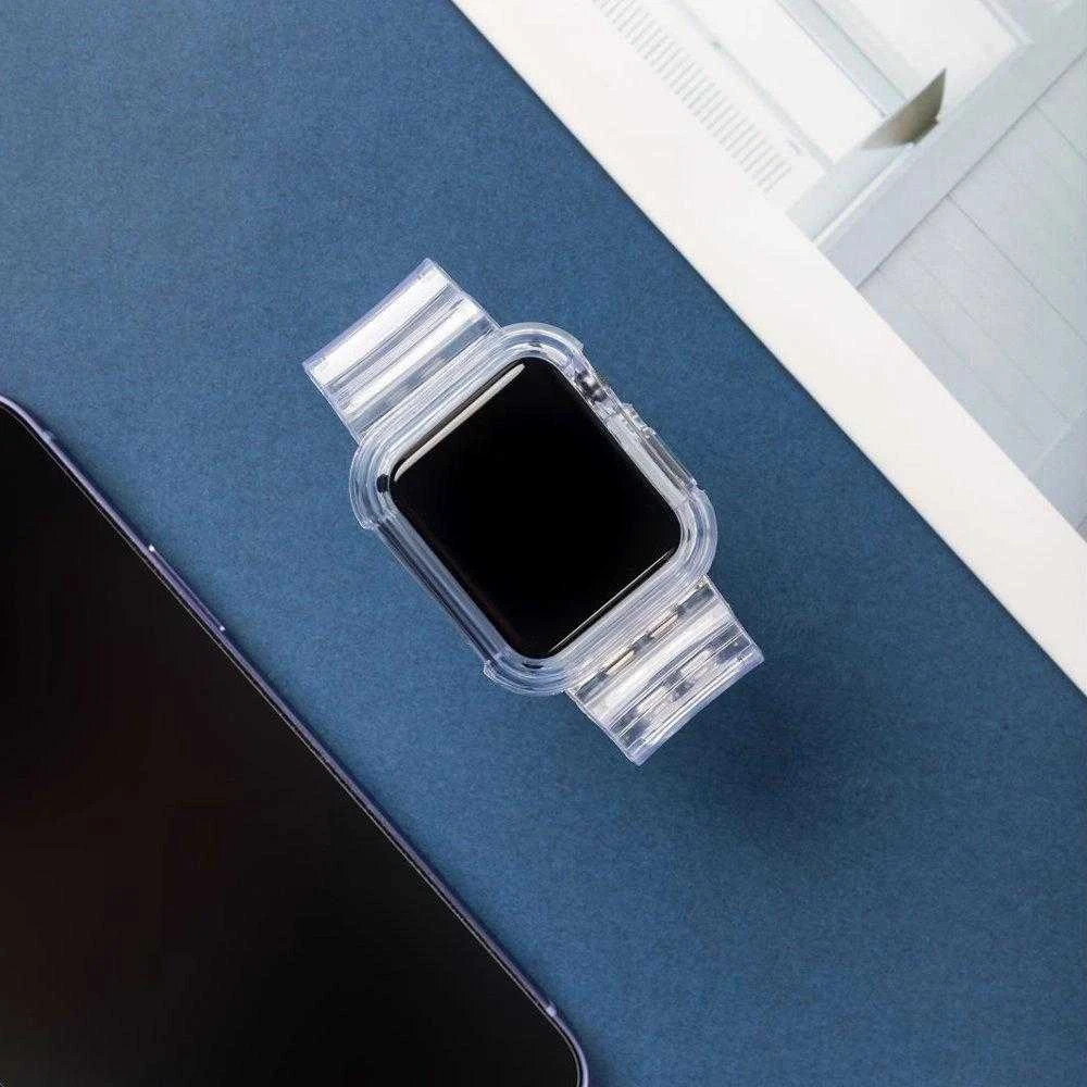 Hurtel Silikoninė apyrankė Bracelet Case Strap Light Set for Apple Watch 38mm – raudonos spalvos