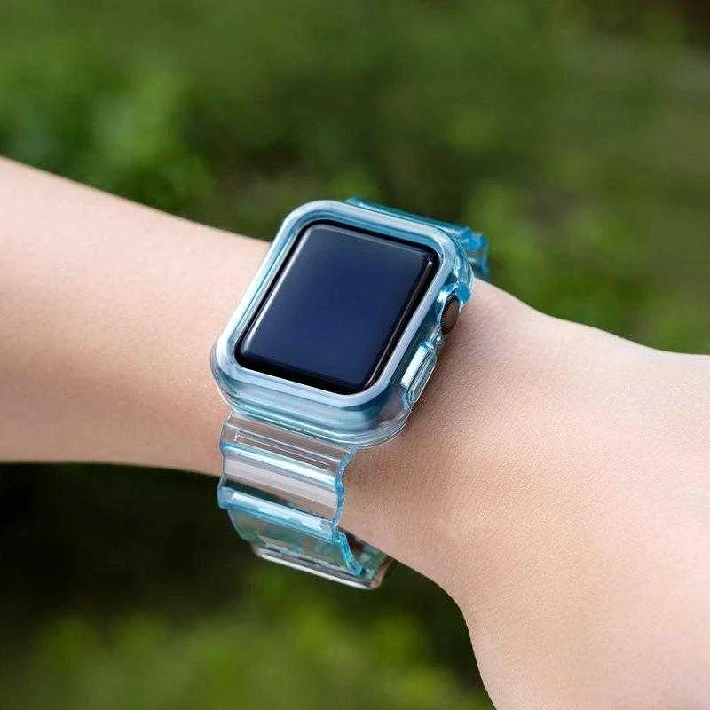 Hurtel Silikoninė apyrankė Bracelet Case Strap Light Set for Apple Watch 38mm – mėlynos spalvos