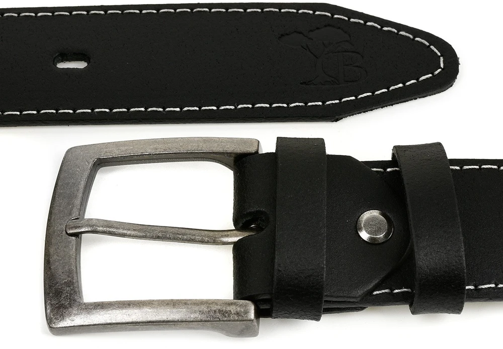 Dirželis męski skórzany klamra 4 cm juoda BELTIMORE A31