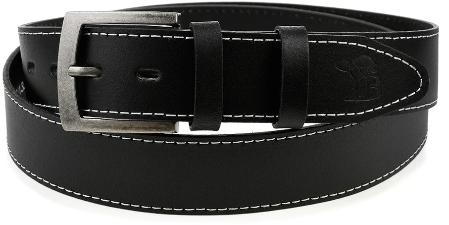 Dirželis męski skórzany klamra 4 cm juoda BELTIMORE A31