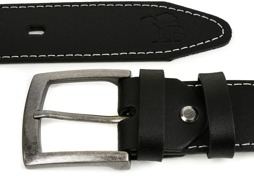 Dirželis męski skórzany klamra 4 cm juoda BELTIMORE A31