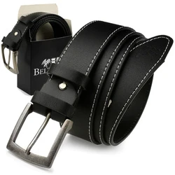 Dirželis męski skórzany klamra 4 cm juoda BELTIMORE A31