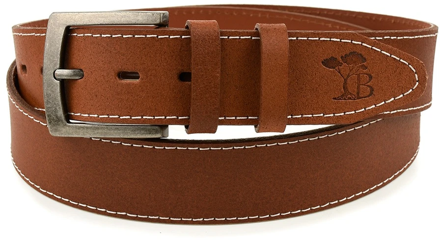 Dirželis męski skórzany klamra 4 cm ruda BELTIMORE A34