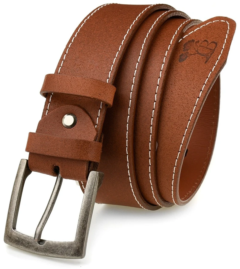Dirželis męski skórzany klamra 4 cm ruda BELTIMORE A34