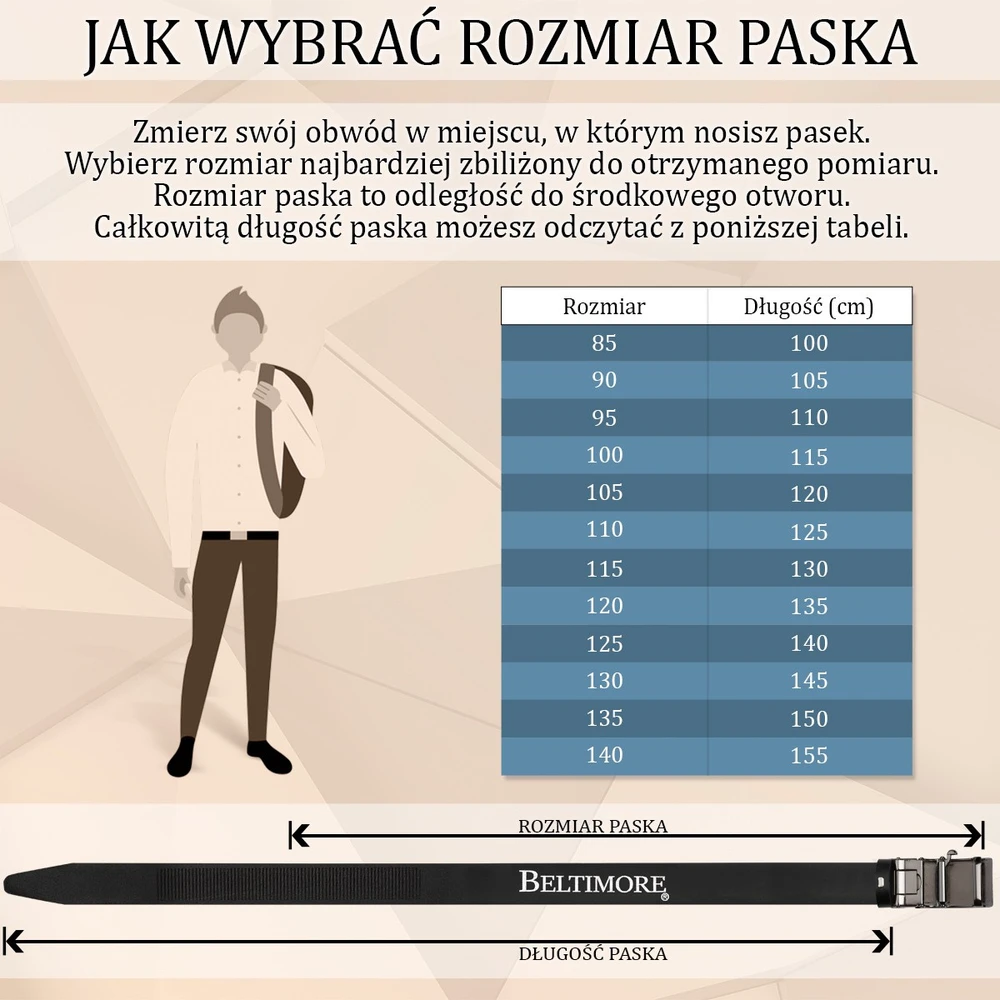 Dirželis męski skórzany klamra automatinė juoda Beltimore A46