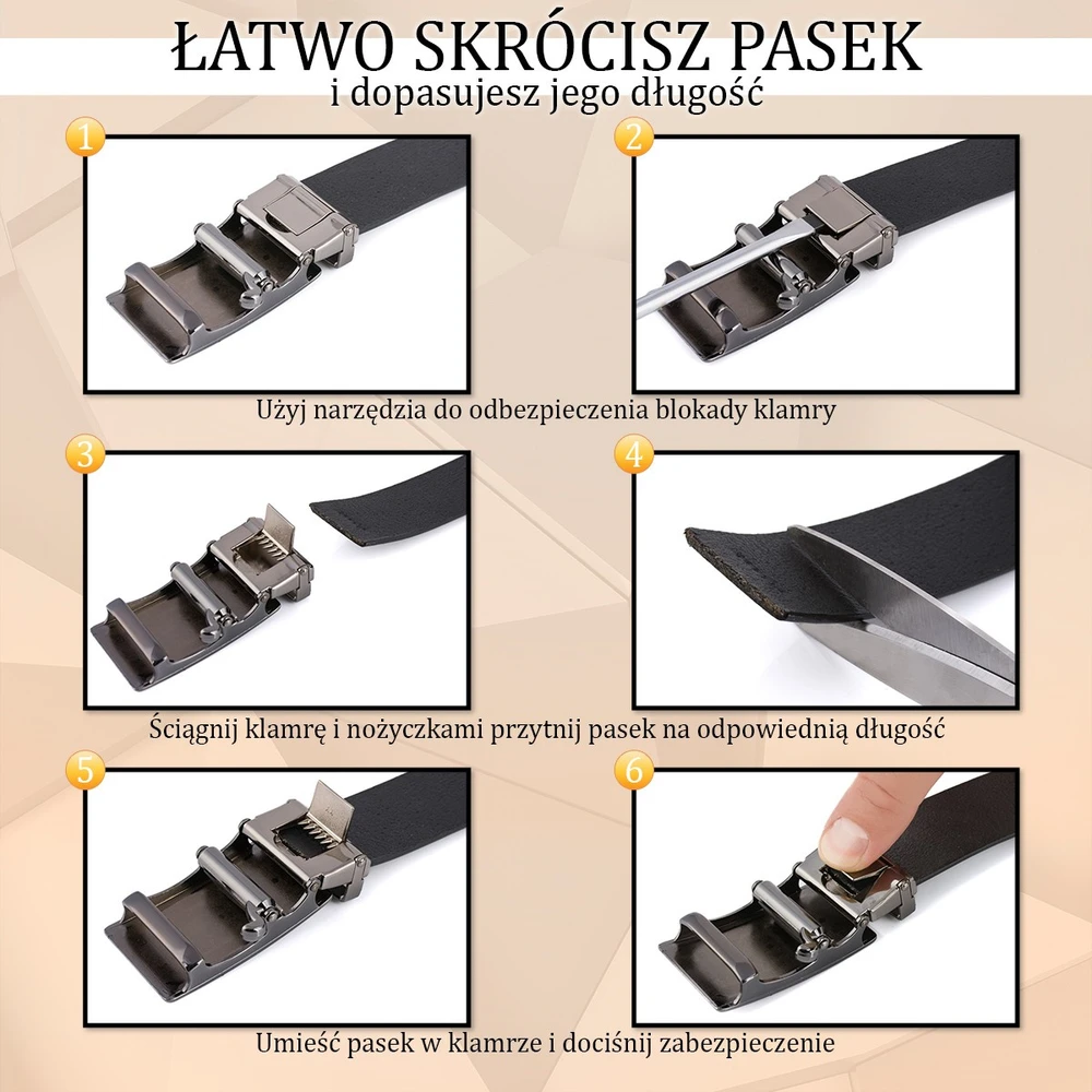 Dirželis męski skórzany klamra automatinė juoda Beltimore A42