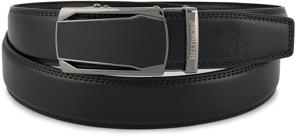 Dirželis męski skórzany klamra automatinė juoda Beltimore A42