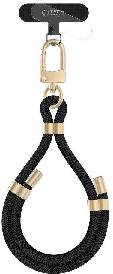 Tech-Protect C4S ROPE WRIST STRAP juodos spalvos ir aukso spalvos