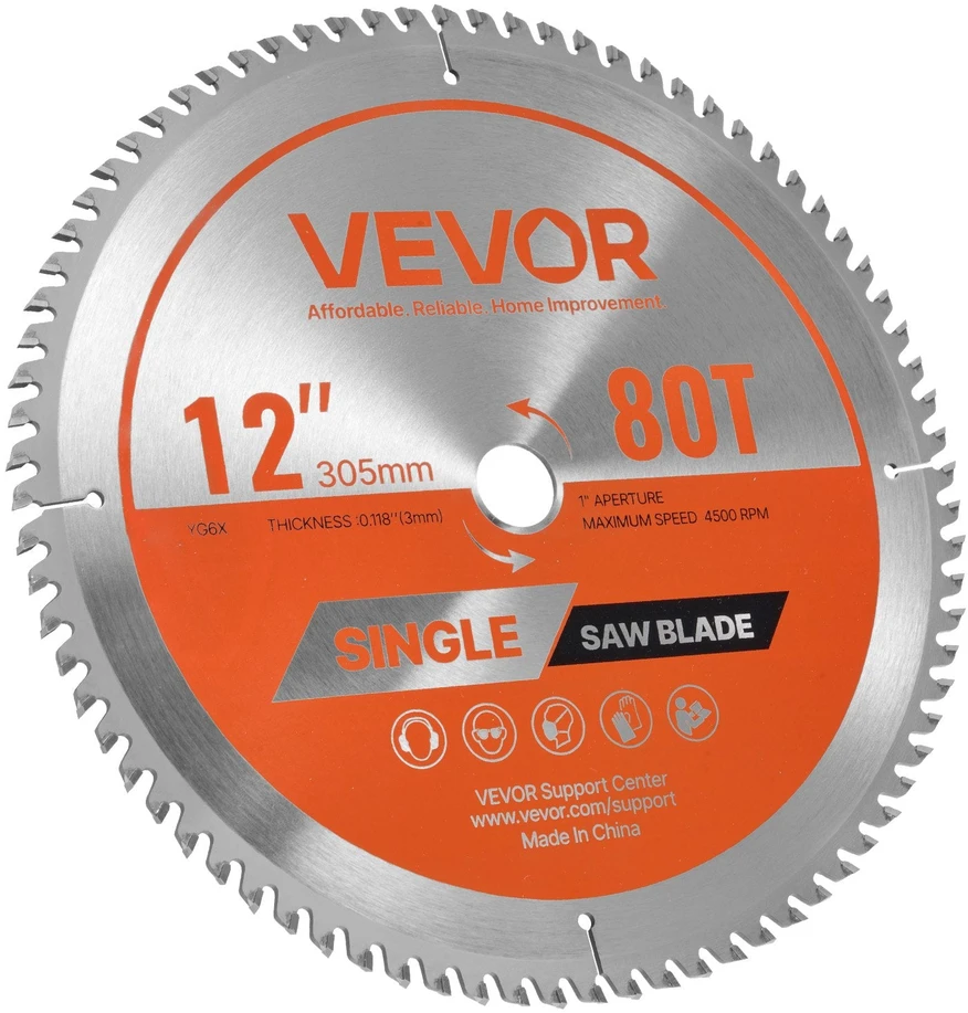 VEVOR Diskinis pjūklo ašmenys medienai, 305 mm, 80 dantų