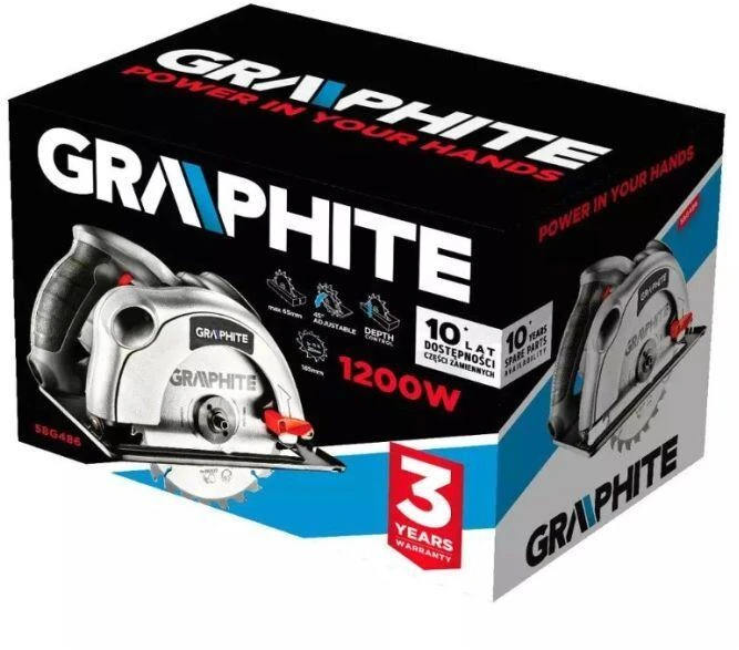 GRH Diskinis pjūklas Graphite, 1200 W, diskas 185 x 20 mm