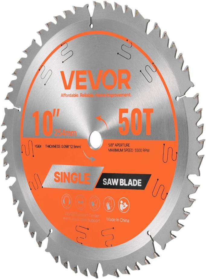 VEVOR Diskinis pjovimo diskas medienai, 254 mm, 50 dantų