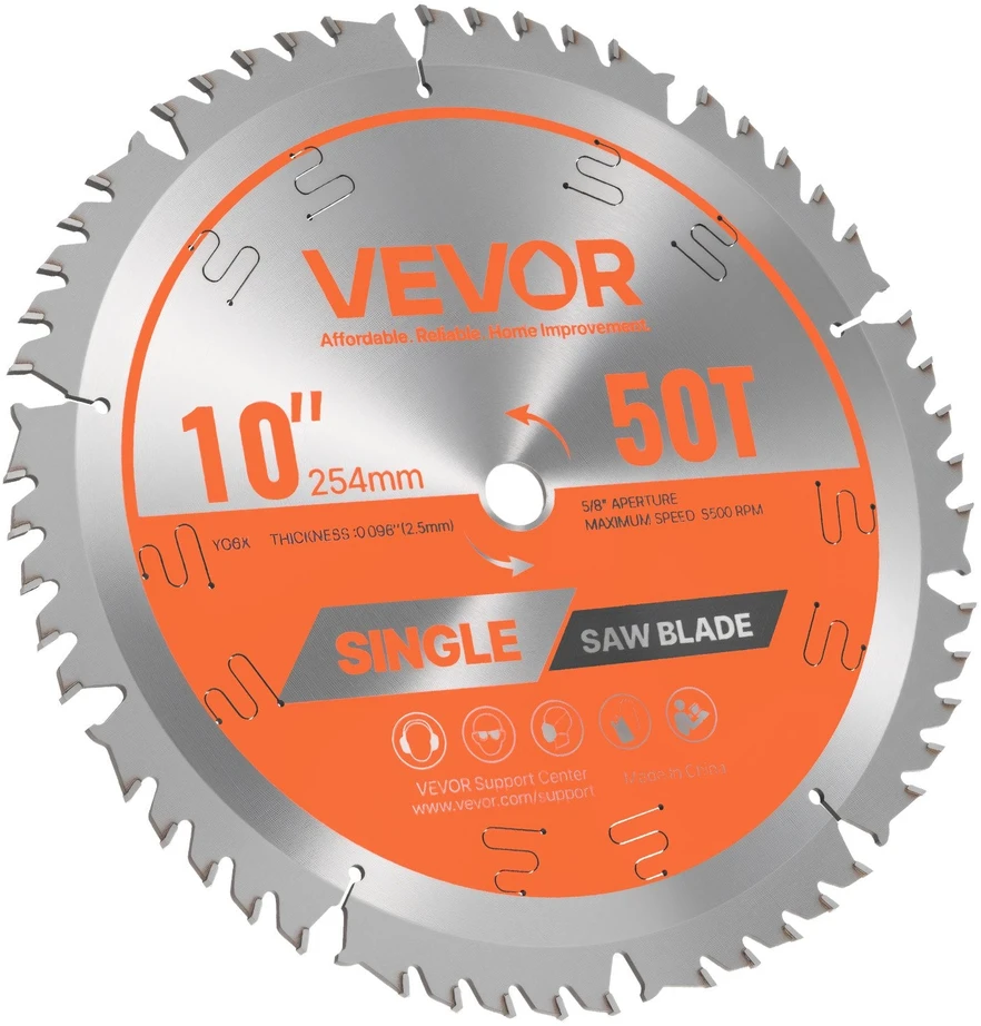 VEVOR Diskinis pjovimo diskas medienai, 254 mm, 50 dantų